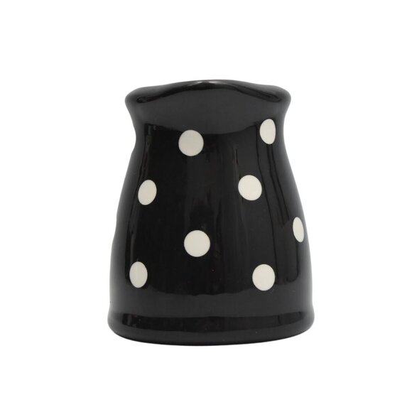 Terramoto Black with White Polka Dot Ceramic Pitcher 20 fl oz - Picture 2 of 7